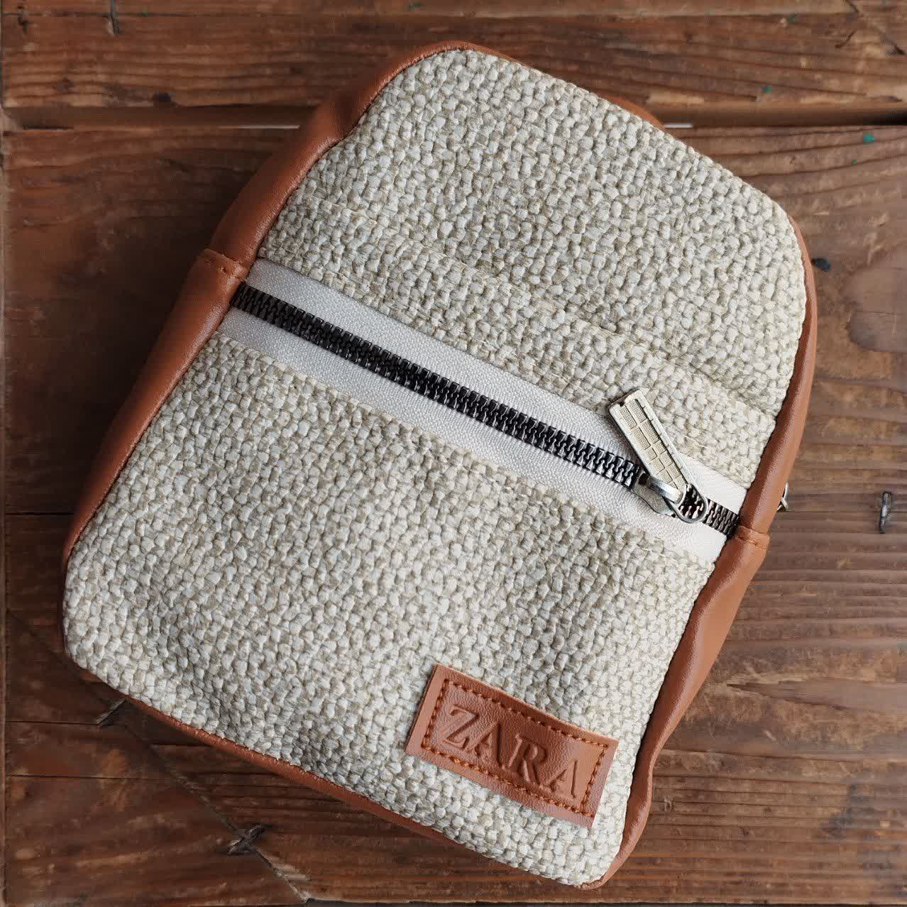 کیف سه کاره کنفی زارا   دوشی ، کوله و بادی بگ